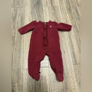 Guess Baby Dark Red Heart Pajamas Size 6-9 Months
